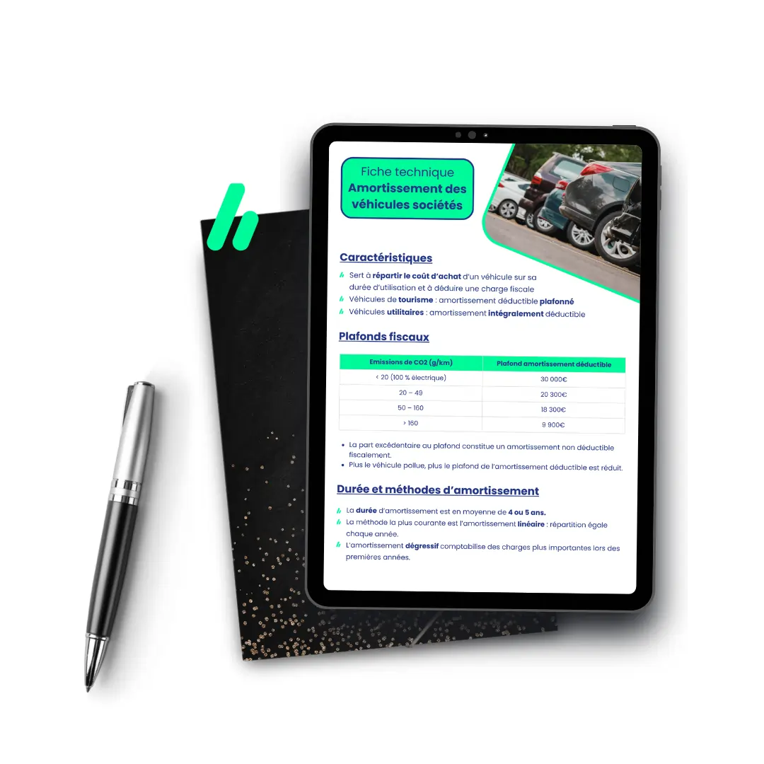 Synthèse des règles fiscales applicables aux véhicules d’entreprise. Plafonds, durée d’amortissement et impacts comptables.